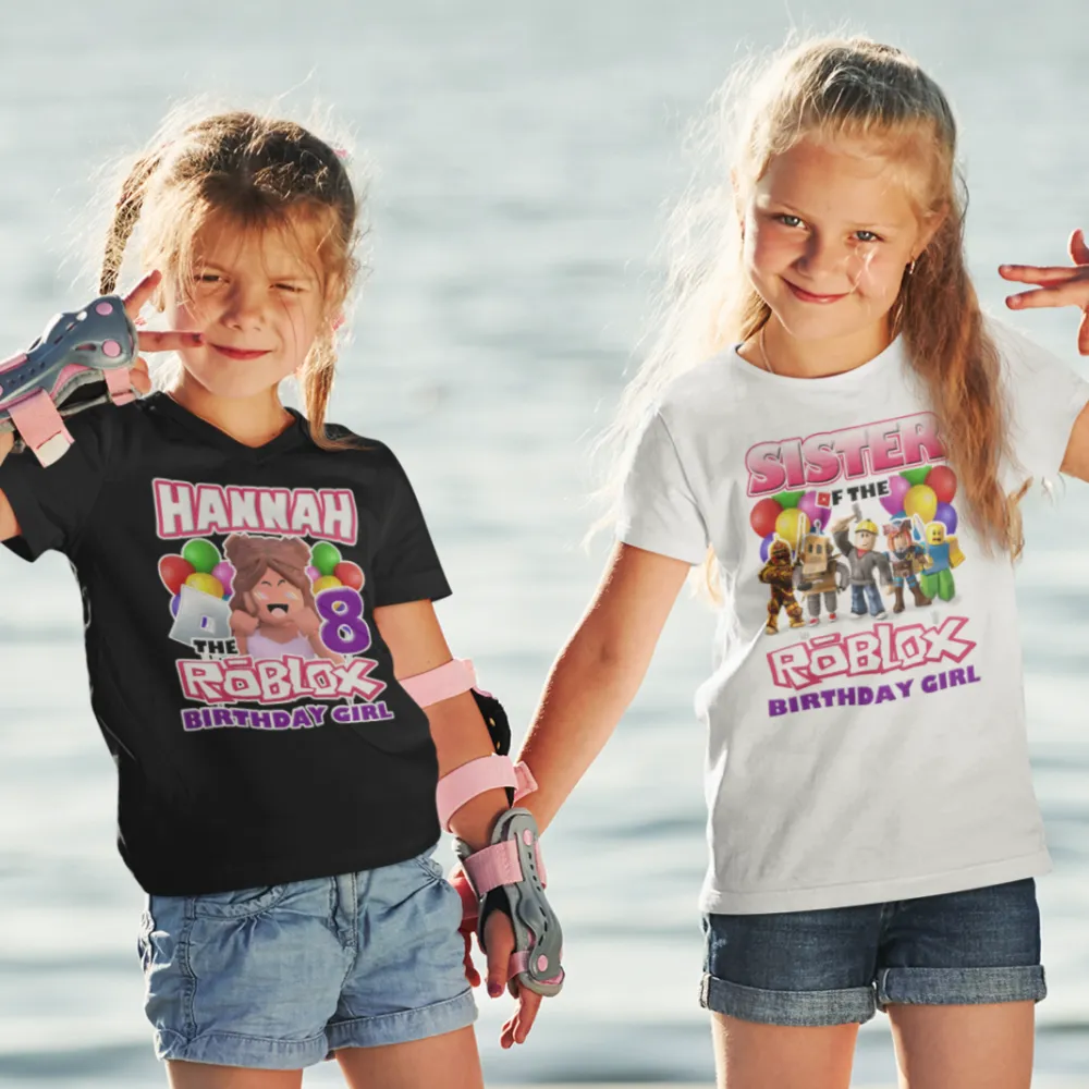 Roblox Birthday Girl Family Party Shirts, roblox birthday shirt