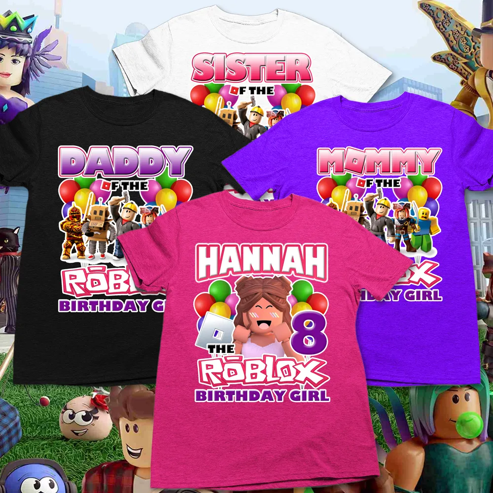 Roblox Birthday Girl Family Party Shirts, roblox birthday shirt