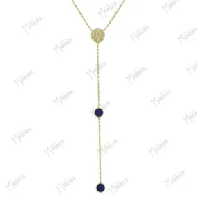 Round Disc Lapis Necklace
