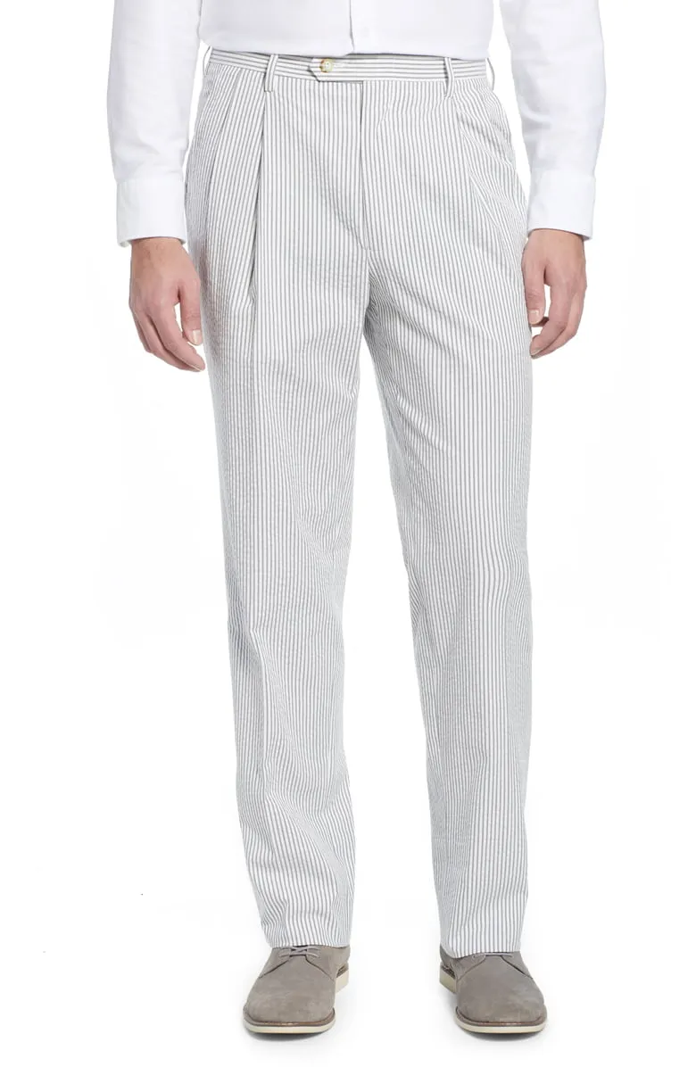 Seersucker Pant<br>Pleated<br>Regular Rise