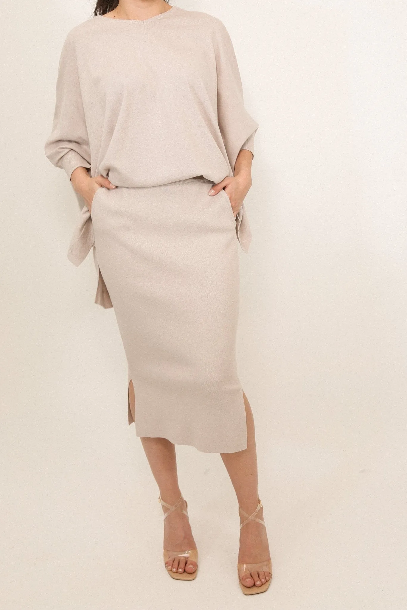 SICILY PENCIL SKIRT IN KNIT PIMA COTTON STRETCH