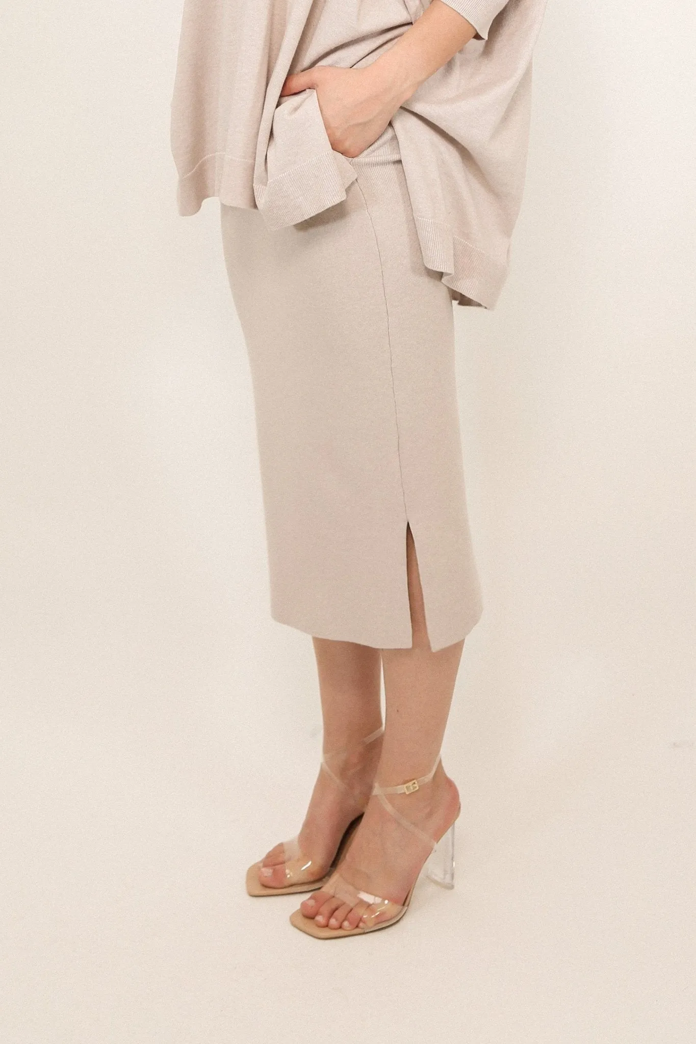 SICILY PENCIL SKIRT IN KNIT PIMA COTTON STRETCH