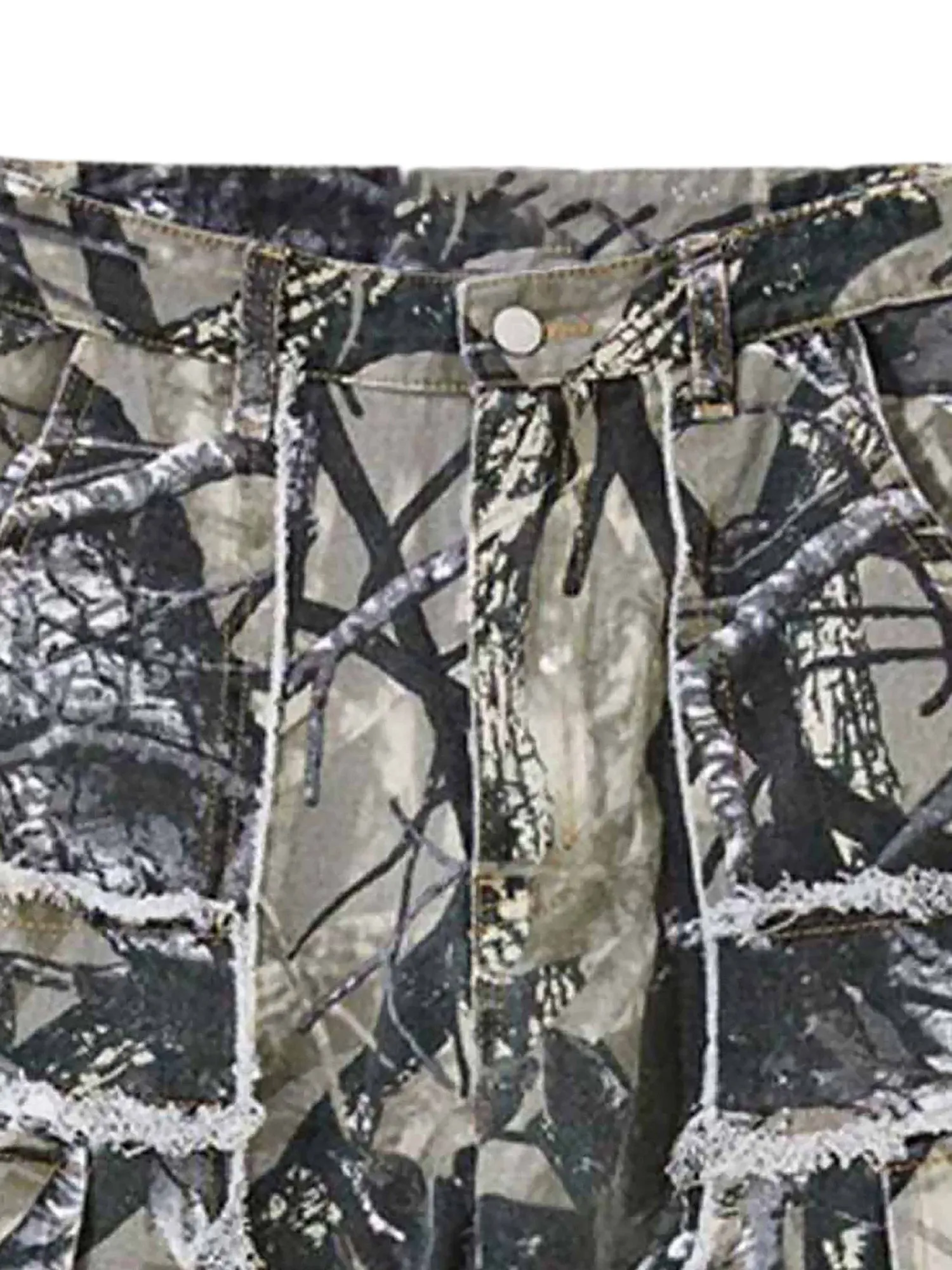 Sneakerhill Camouflage Leaf Straight Leg Pants- 1870