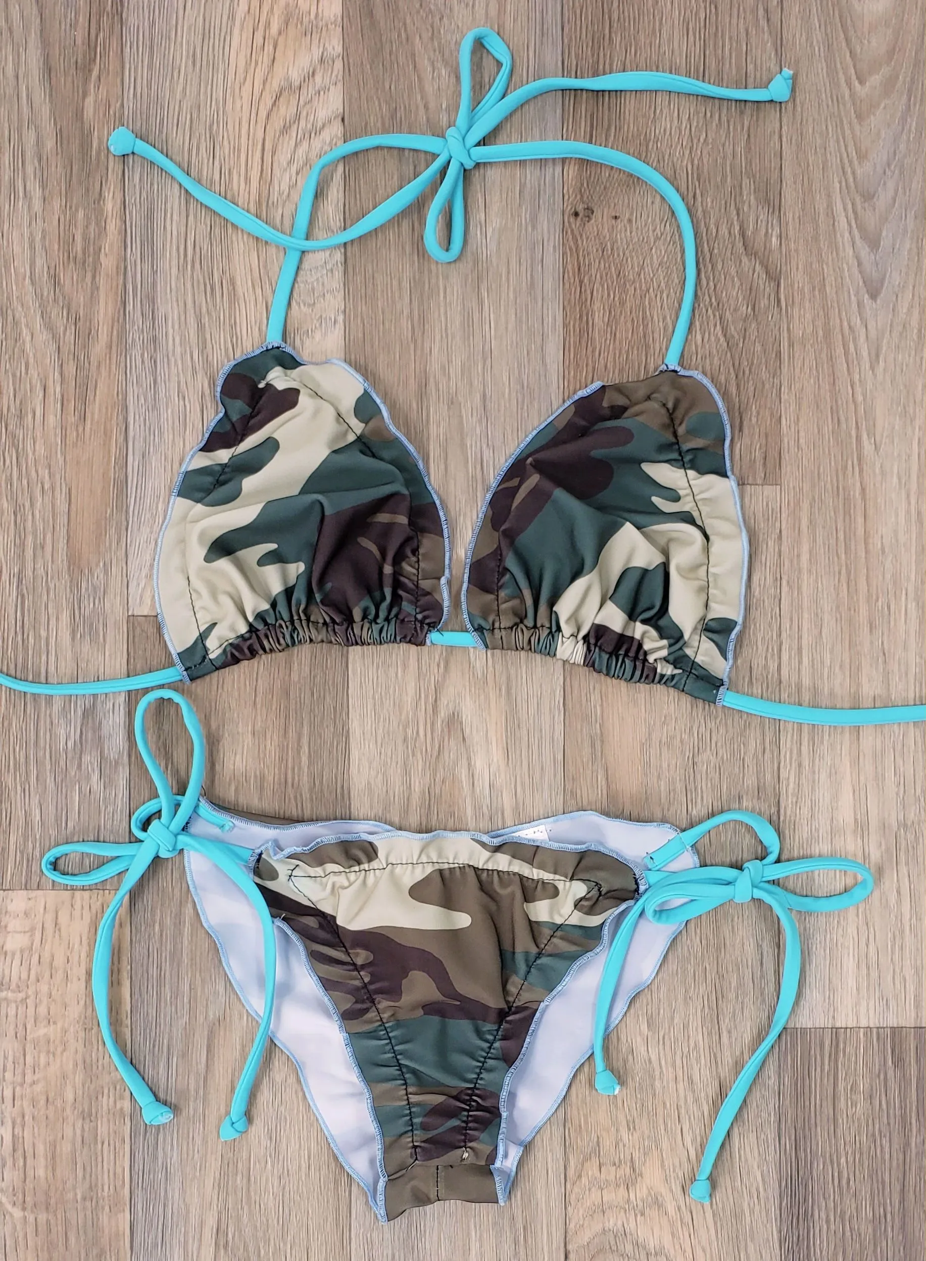 Women's GI Jane Camouflage Two Piece String Bikini Swimsuit