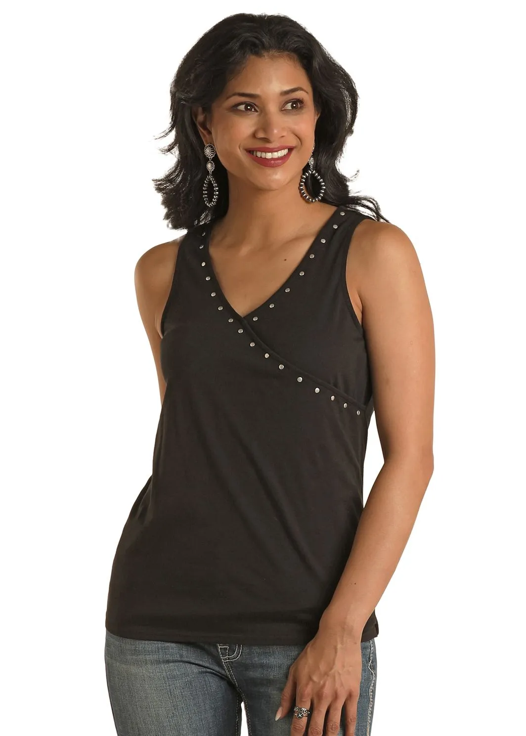 Women's Panhandle Studded Surplice Tank Top